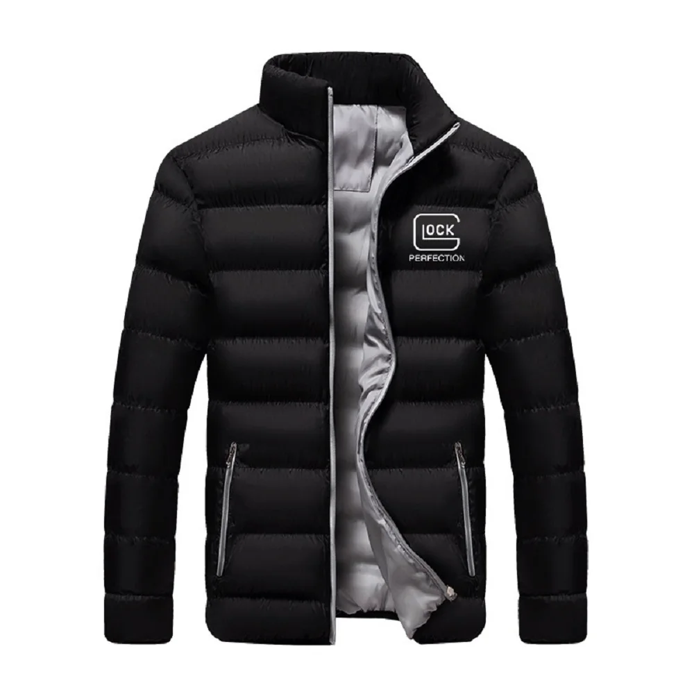 2023 Glock Perfect Shooting Men's Color Contrast Zipper Warm Cotton Jacket Casual Jacket Fashion Outdoor
