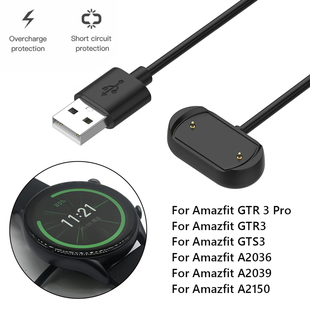 

USB Charging Cable for Huami Amazfit T-Rex 2 /GTS3 GTS4/GTR3/GTR3 Pro Smart Watch Fast Charger for Amazfit GTR 4 Pro SmartWatch