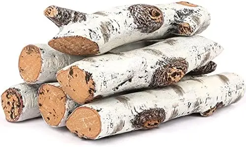 

Gas Fireplace Logs Set Ceramic White Birch Log for Gas Fireplace Intdoor Inserts, Vented, Gas Fireplaces, Outdoor Firebowl, Lin