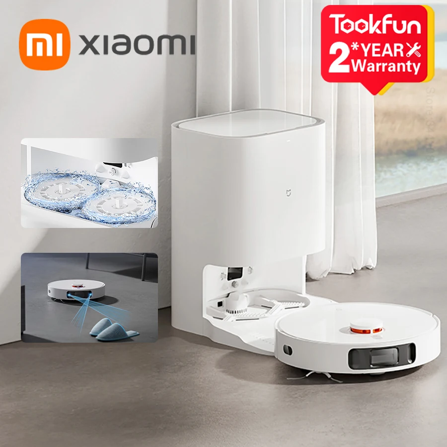 XIAOMI MIJIA Self Cleaning Robot Mop 2 Pro Smart Dust Collection For Home Cleaner Auto Empty Dock 4000PA Cyclone Suction