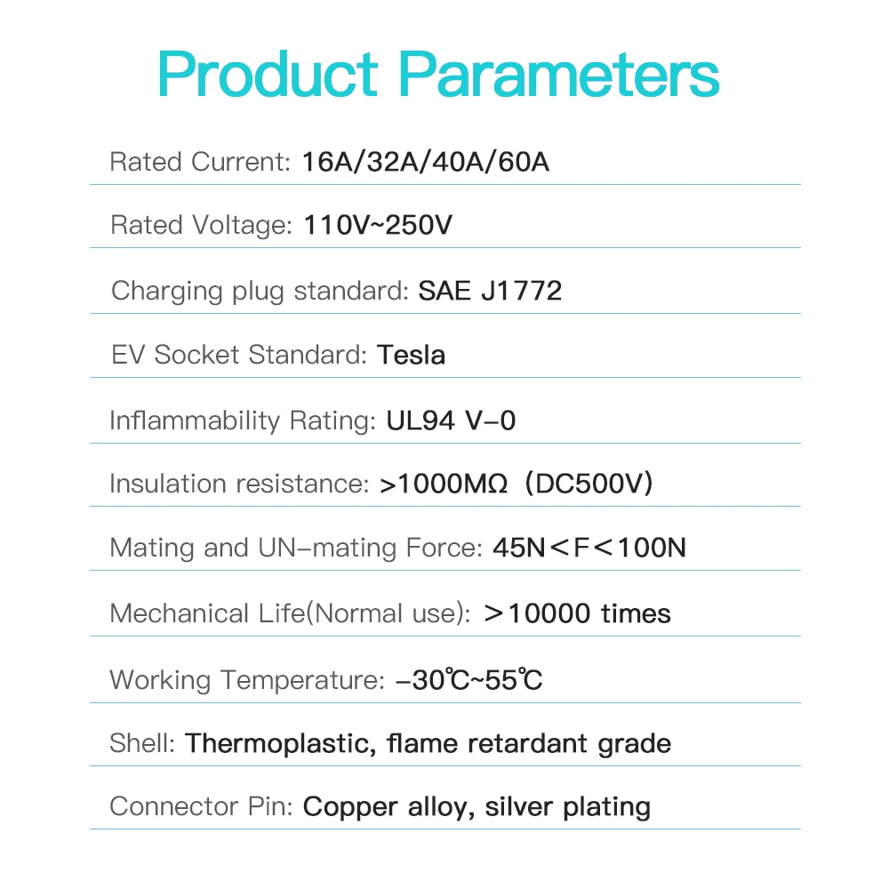 Адаптер EVSE Electric Vehicle EV Charger SAE J1772 Socket Type 1 To Tesla Connector Adapter For Charging on.