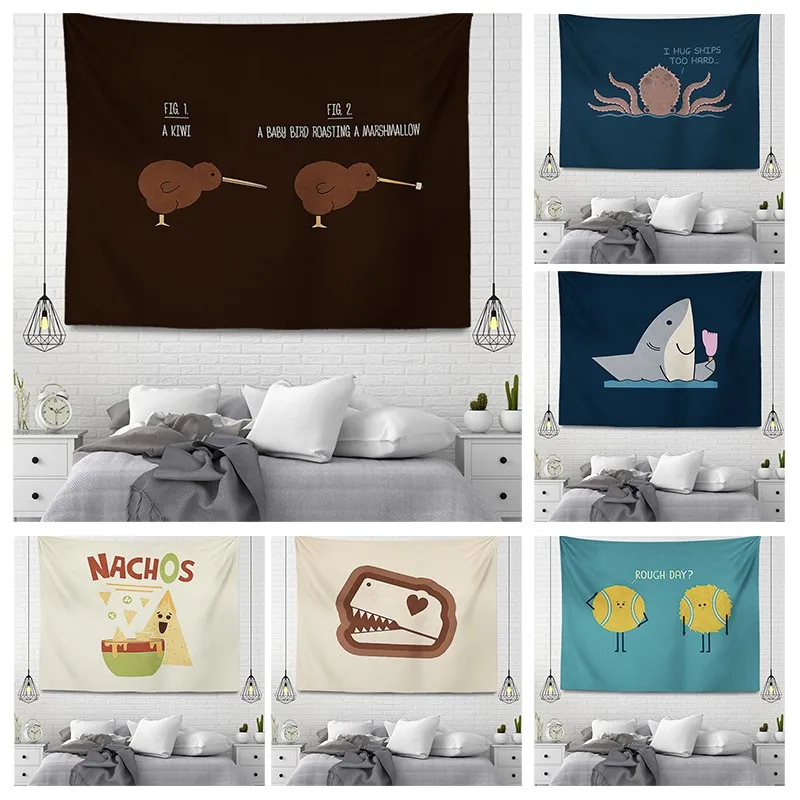 

Cartoon Wall tapestry aesthetic Home room decor cute boho accessories hanging large fabric autumn simple Bedroom carpet kawaii
