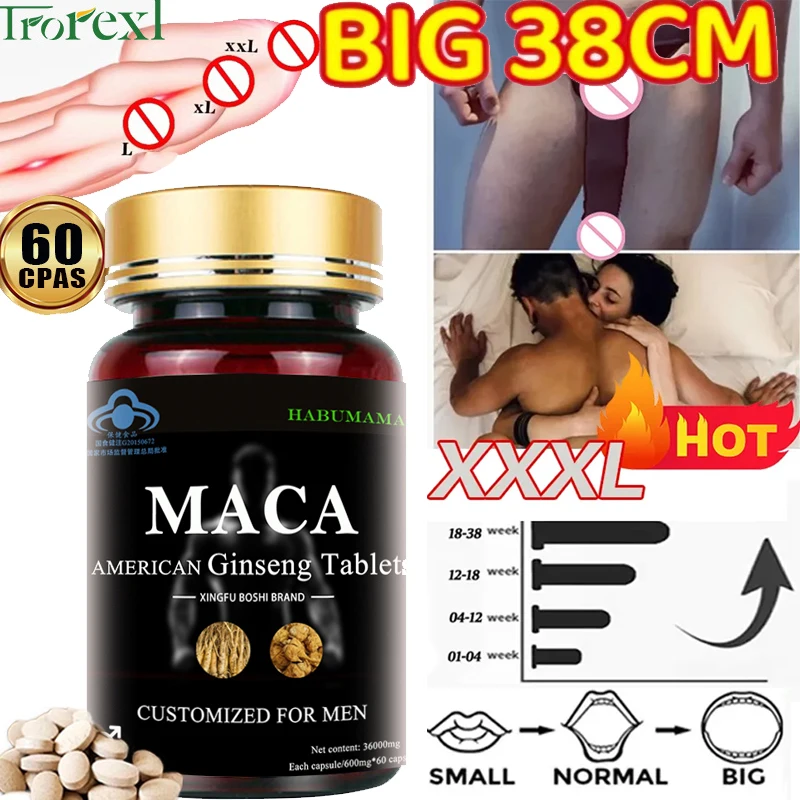 

Maca Root Capsules & Ginseng Extract Poewrful Supplements for Men and Women Enhanced Energy Performance and Mood Improved Health