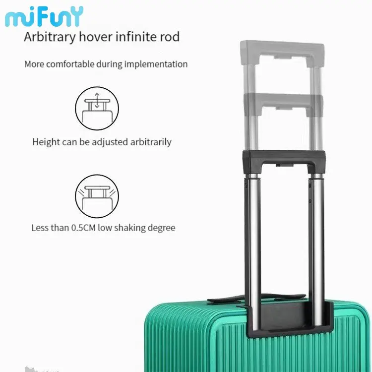 MIFUNY Aluminum Travel Case Carry on Luggage with Wheels Front Cover Open Rolling Luggage Spinner High Quality Business Suitcase