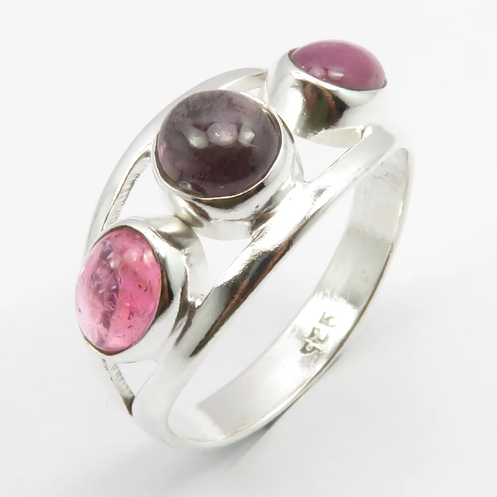 

Semi-precious Stone Pink Ring Size 9 10 mm For Women'