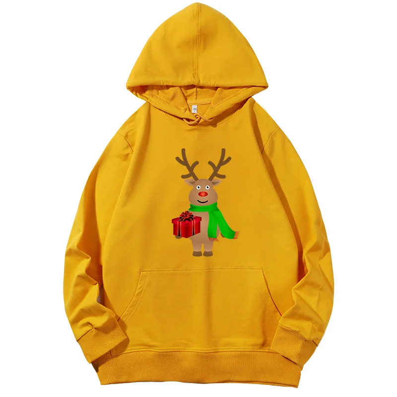 

Cute Christmas Reindeer fashion Unisex graphic Hooded sweatshirts hoodies women cotton Spring Autumn christmas sweatshirt woman