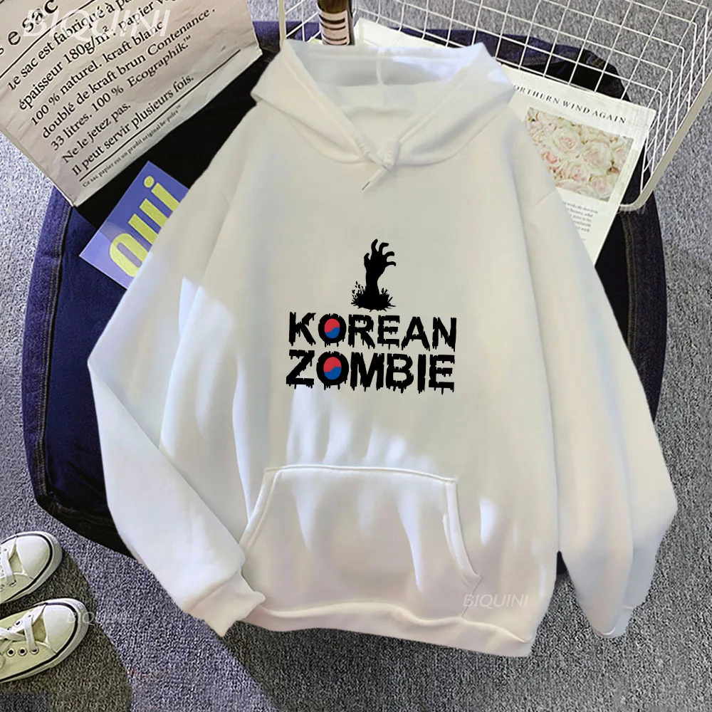 

Korean Zombie Strange Graphic Hoodie Creative Print Clothes Women and Men Autumn Casual Pullovers Warm Long-sleeve Sweatshirts