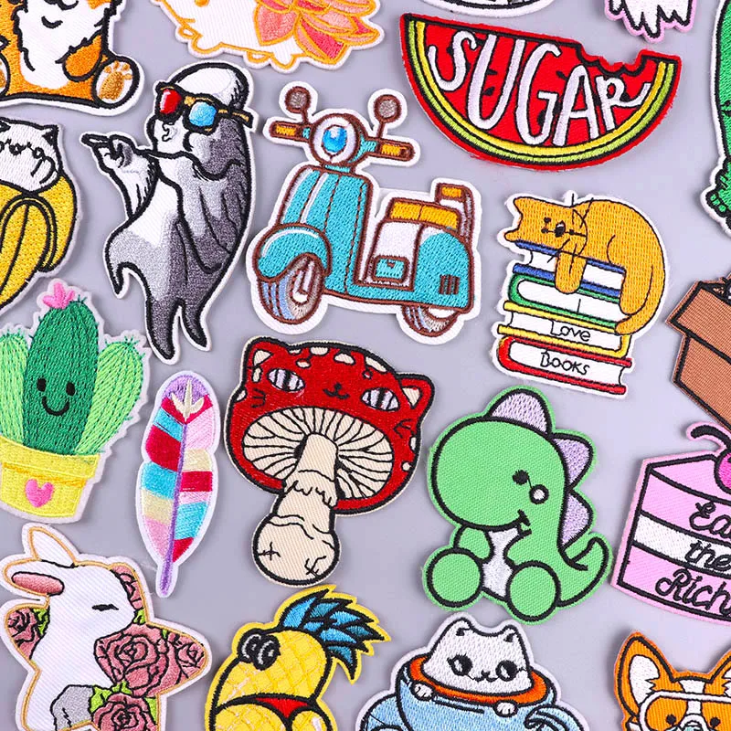 

Cartoon Animal Patch Iron On Embroidery Patches For Clothing Tharmoadhesive Patches On Clothes Stickers For Children Sewing DIY
