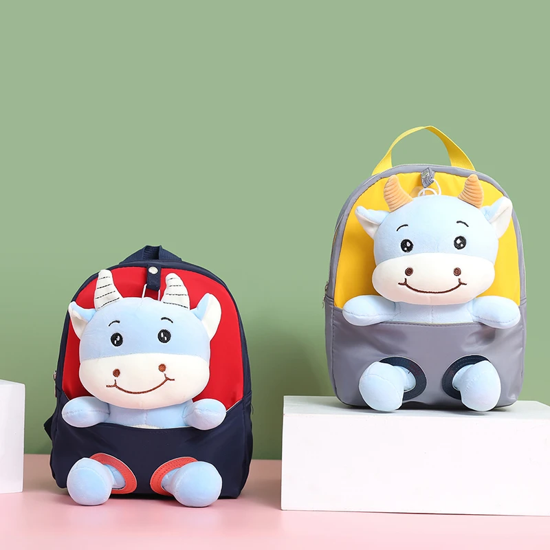 

Children Plush Bag Cute Calf Cartoon Kids Bags Kindergarten Preschool Backpack for Boys Girls Baby School Bags 3-4-6 Years Old