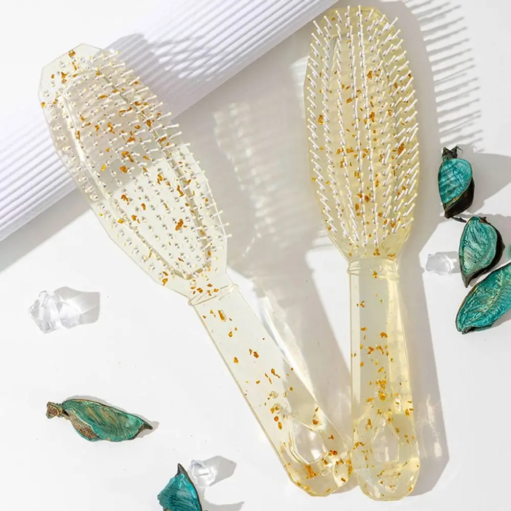 Прямая пластиковая расческа с прозрачными ребрами портативная антиузелковая