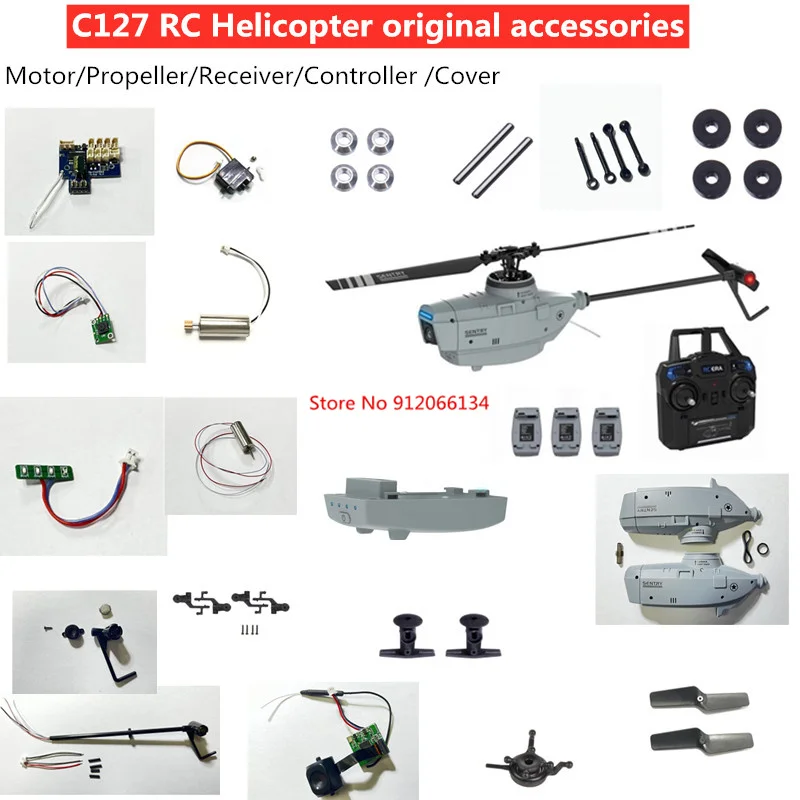 

C127 RC Helicopter original Accessories C127 Battery C127 RC Aircraft propeller tripod charger rotor head steering gear motor pa