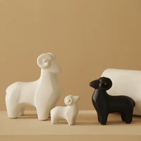 nordic ceramic lamb ornaments cute three rams bring bliss furnishings home chinese zodiac sign of sheep decorations animal decor