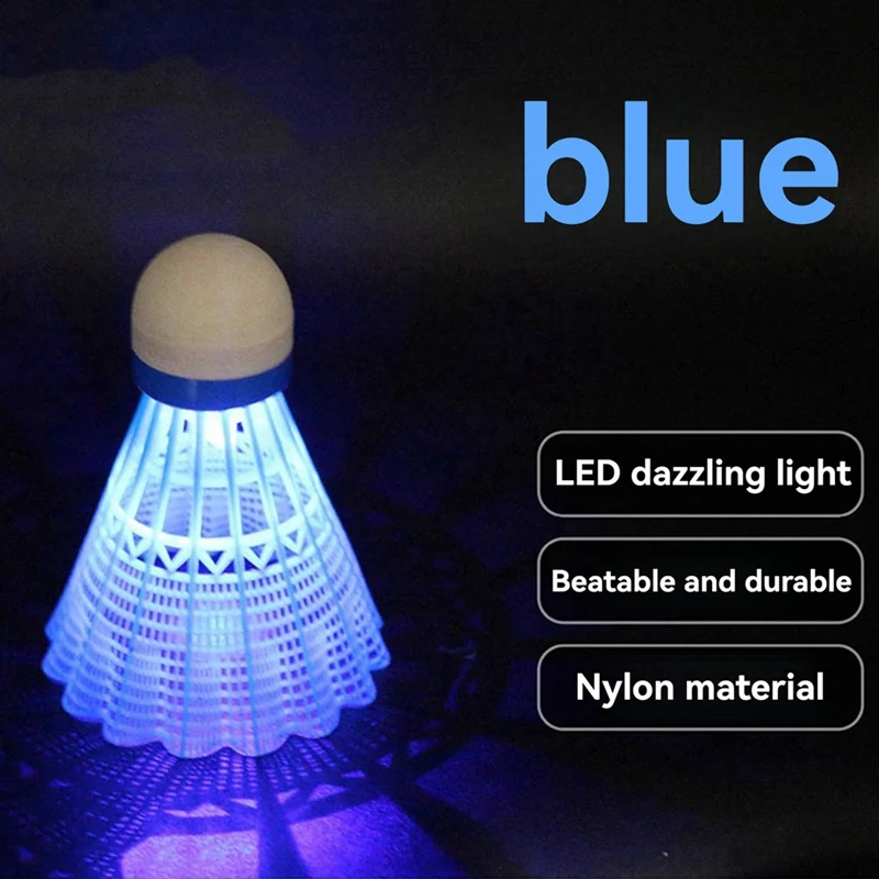 4 шт. светящиеся шарики для бадминтона светодиодные вспененные пластиковые