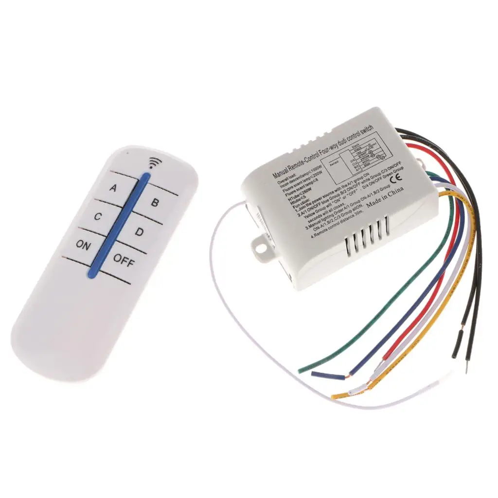 

4 way switch with remote control for ceiling light, pendant light, etc.