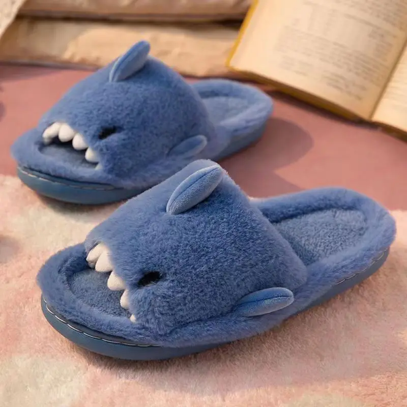 

Women Home shark Slippers Indoor Bedroom Light Eva Men Slipper Solid Soft Flip Flops Autumn Winter Warm Furry Plush Shoes