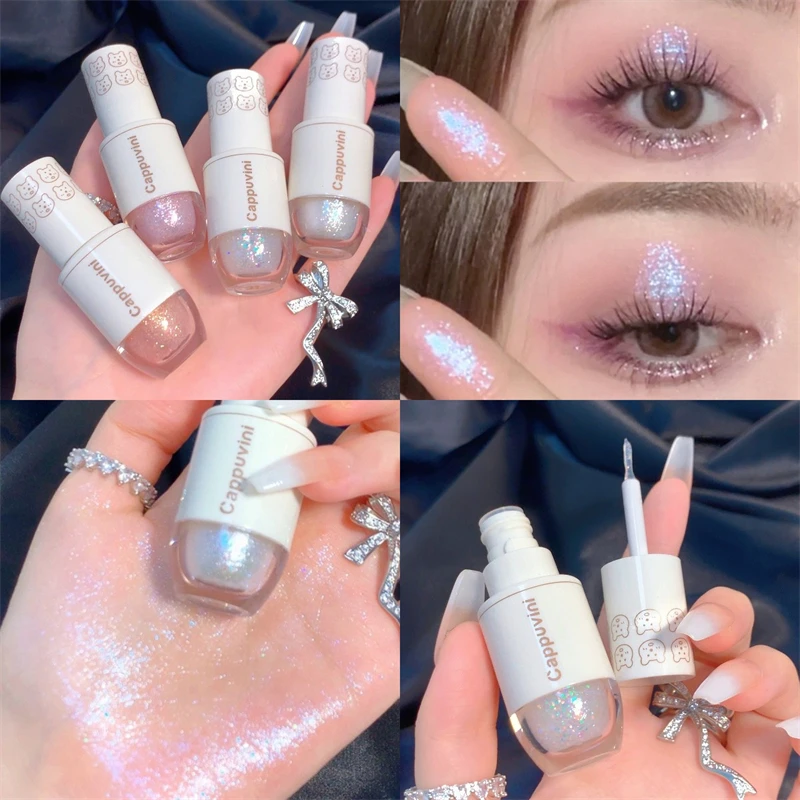 

6 Colors Eyeshadow Liquid Diamond Liquid Eyeshadow Highlight Pink Blue Gold Shimmer Powder Brighten Face Makeup Liquid Cosmetic