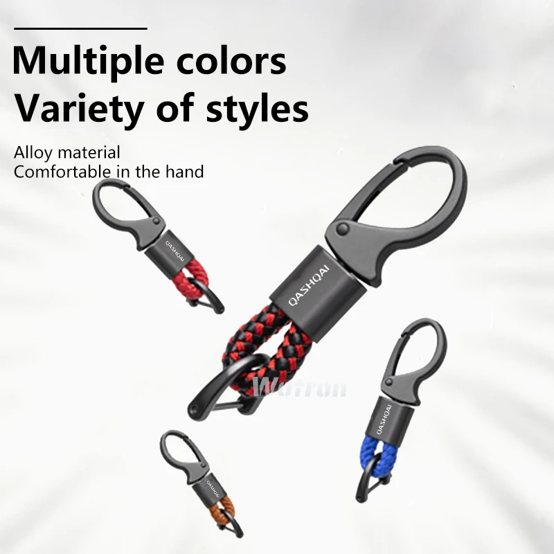 

New Hand-Woven Leather Car Keychain For Nissan Qashqai Men Women Rope Key Waist Key Chain Keyrings Interior Accessories