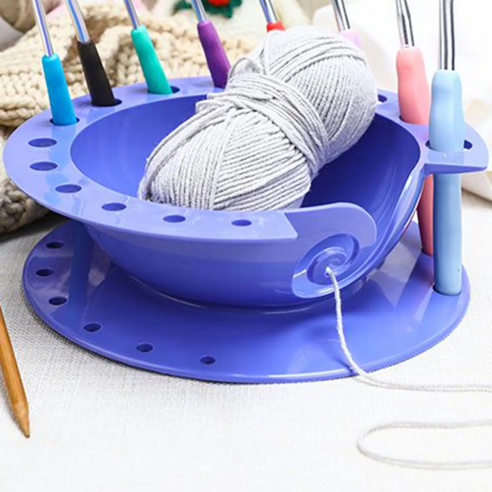 

Yarn Bowl Knit and Crochet Storage Organizer Prevent Slipping Hook Knitting Wool Storage Basket Round for Knitting DIY Knitting