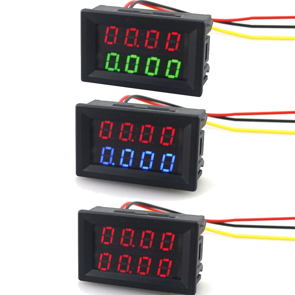 

High Quality 4 Digits High Precision DC 200V 10A Voltmeter Detector Ammeter Dual LED Digital Display Amp Volt Merter Panel Gauge