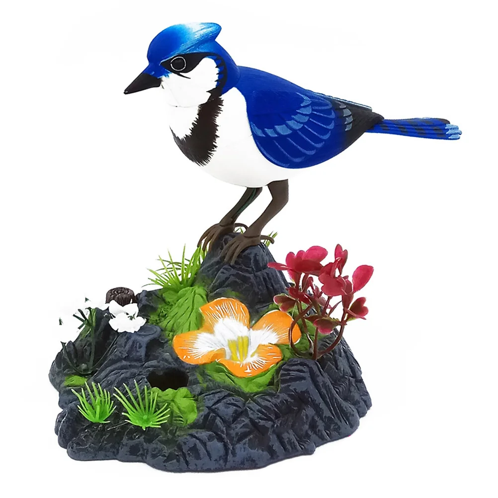 

Реалистичная чирящая птица со звуком, электрическая птица, домашние животные, звуковая активация, птица-попугай без синего цвета