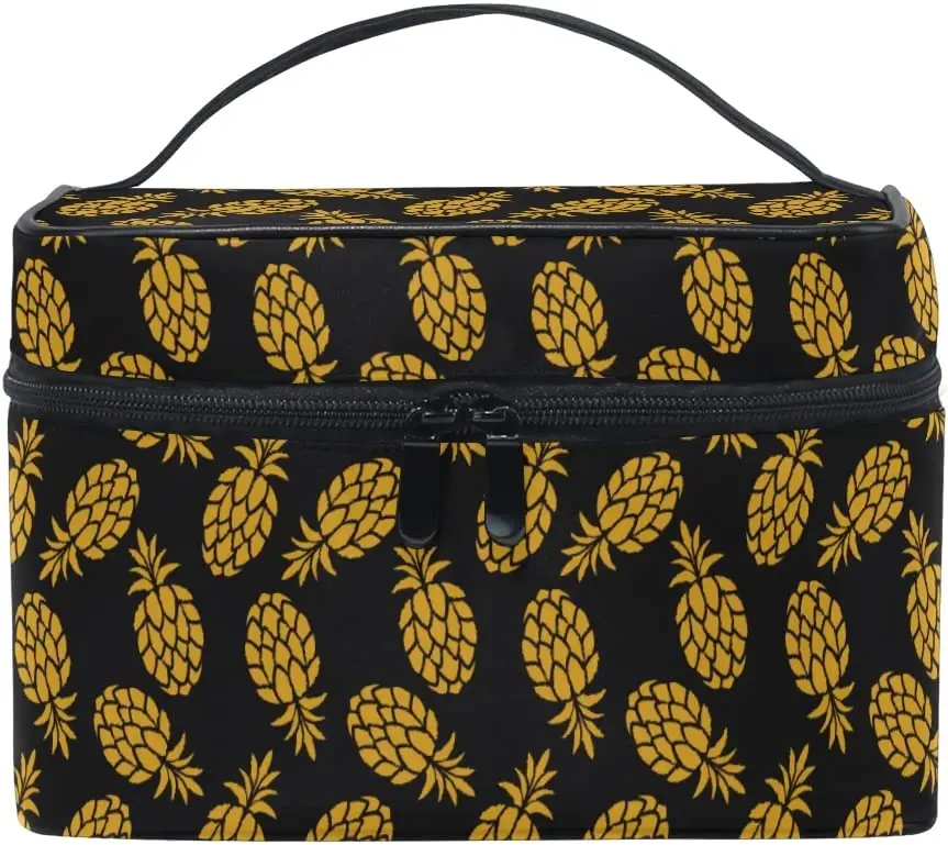 

Makeup Bags Colorful Fruits Pineapples Makeup Organizer Bag Makeup Case Cosmetic Toiletry Bag for Girl Women Ladies