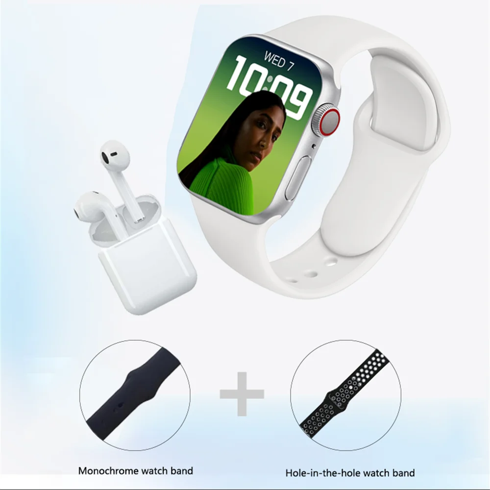 

TWS беспроводные наушники Bluetooth умные спортивные фитнес-часы для мужчин Беспроводная зарядка AS18 Смарт-часы набор наушников мужские часы