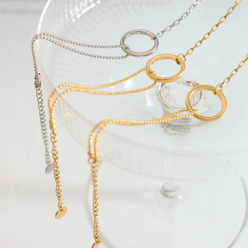 

Simple Style Bracelet ins Wind Circle Bracelet Ball Chain Stainless Steel Fashion Women's Handwear Best Friend Birthday Gift