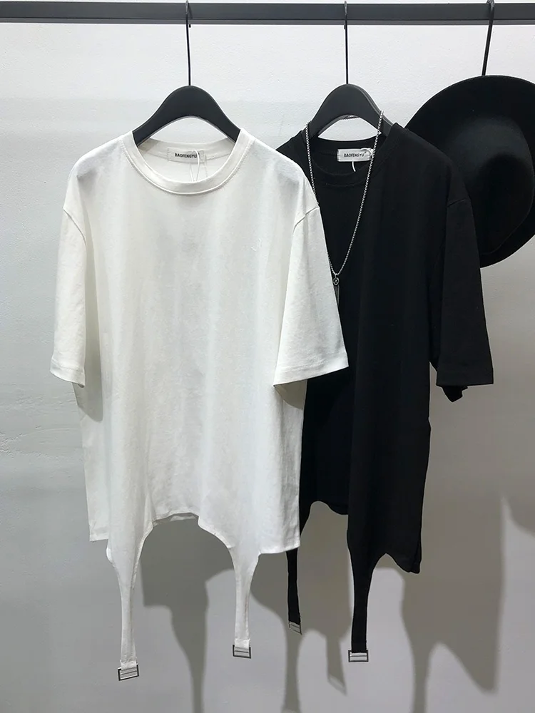 

Trendy Men Summer Irregular Loose Thin Short Sleeve T-Shirt Personalized Fashion Hip Hop Large Casual Top