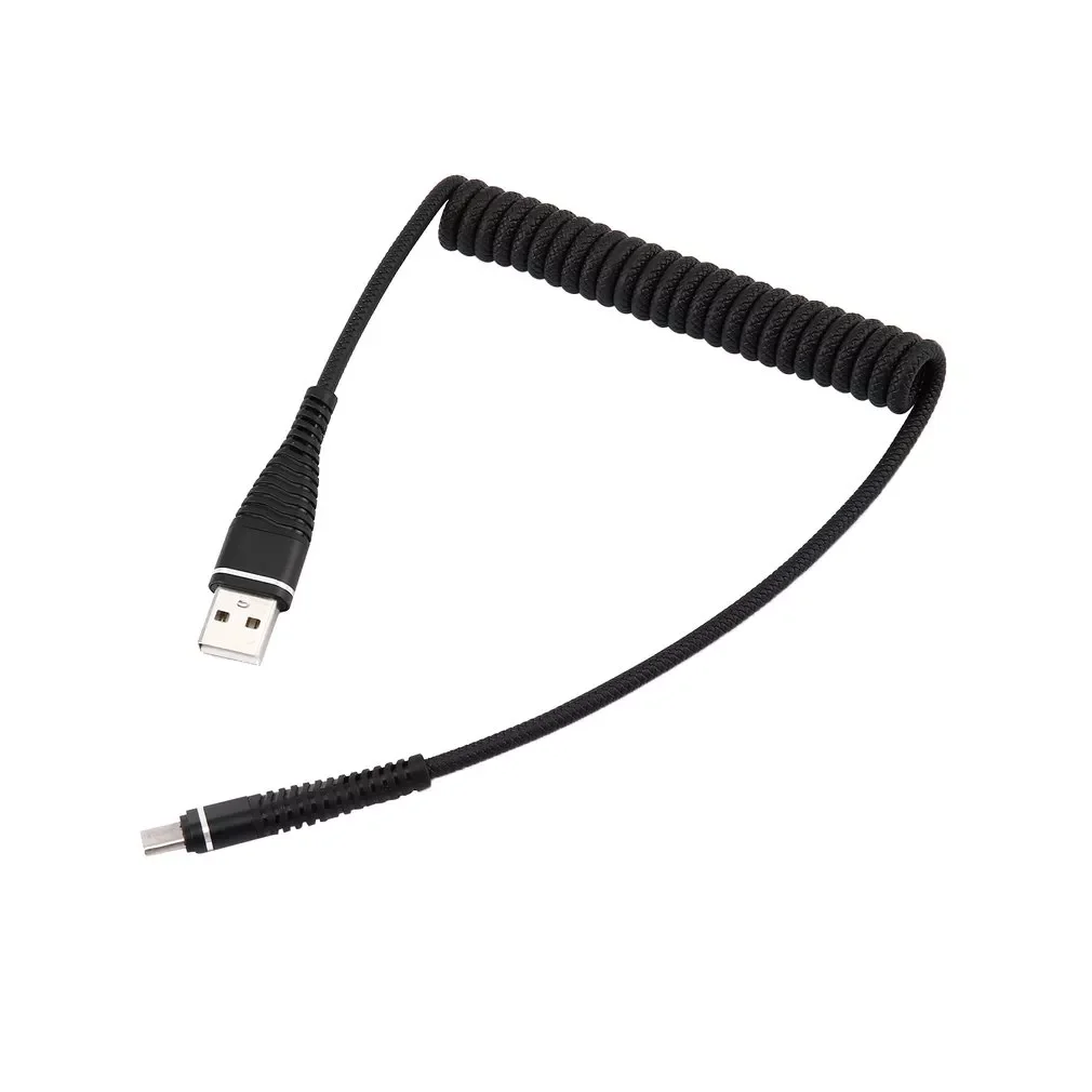 Спиральный кабель-удлинитель типа C для Samsung, растягивающийся пружинный шнур с разъемом типа C для передачи данных и синхронизации, зарядный ...