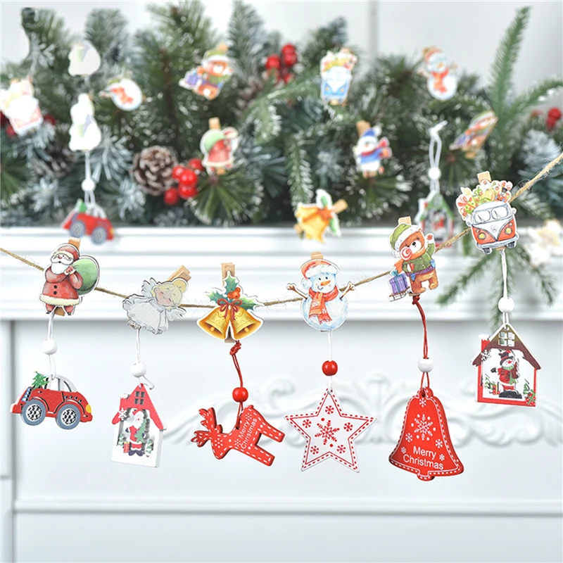 

10 шт., деревянные мини-зажимы для одежды