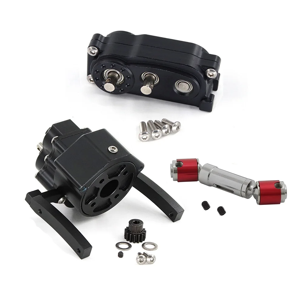

Front Motor Transmission Prefixal Gearbox Transfer Case for 1/10 RC Crawler Car Axial SCX10 & SCX10 II Parts Black