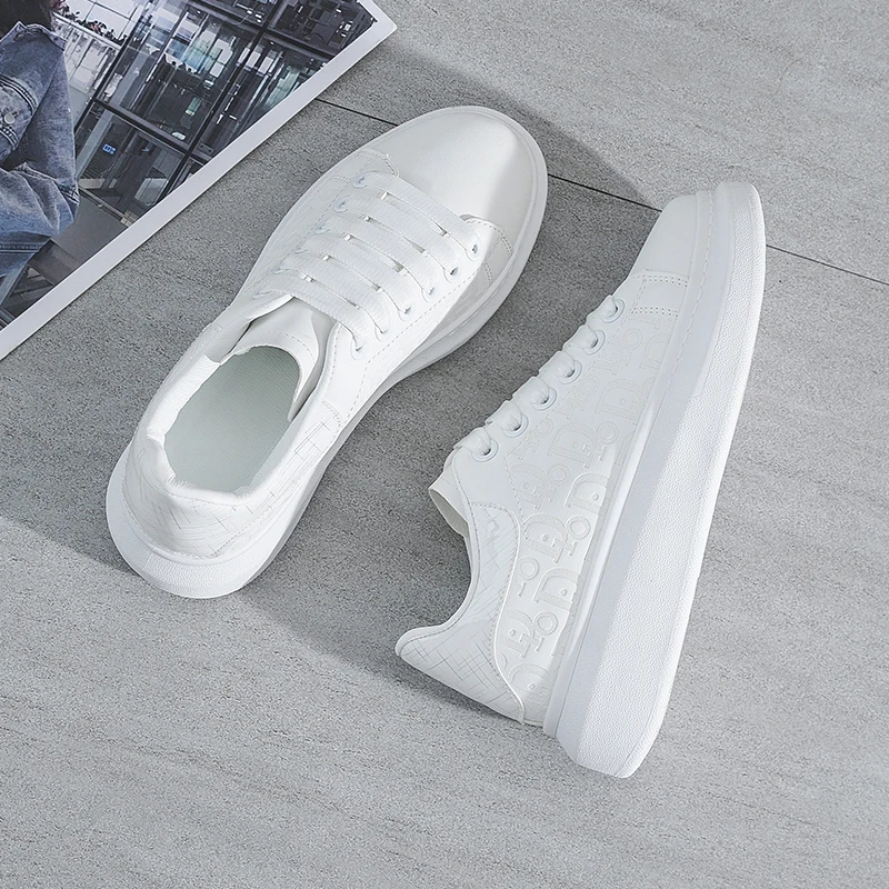 Sneakers for Women 2021 New Fashion Platform Shoe Spring Autumn Casual Flats Female Thick Sole Breathable White Vulcanized Shoes