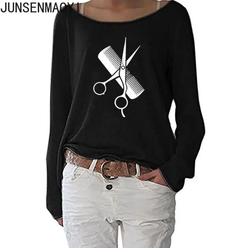 Новинка 2022 женская футболка для парикмахеров стилистов ножниц расчесок