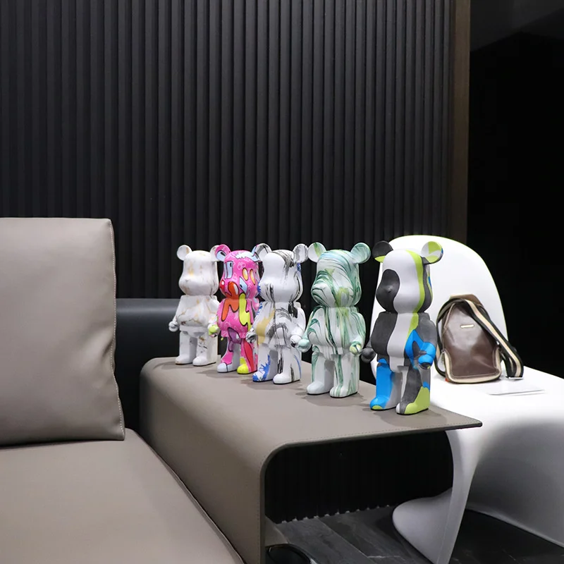 27 см красочные медвежьи кирпичи 400% статуя искусственная смола скульптура модель