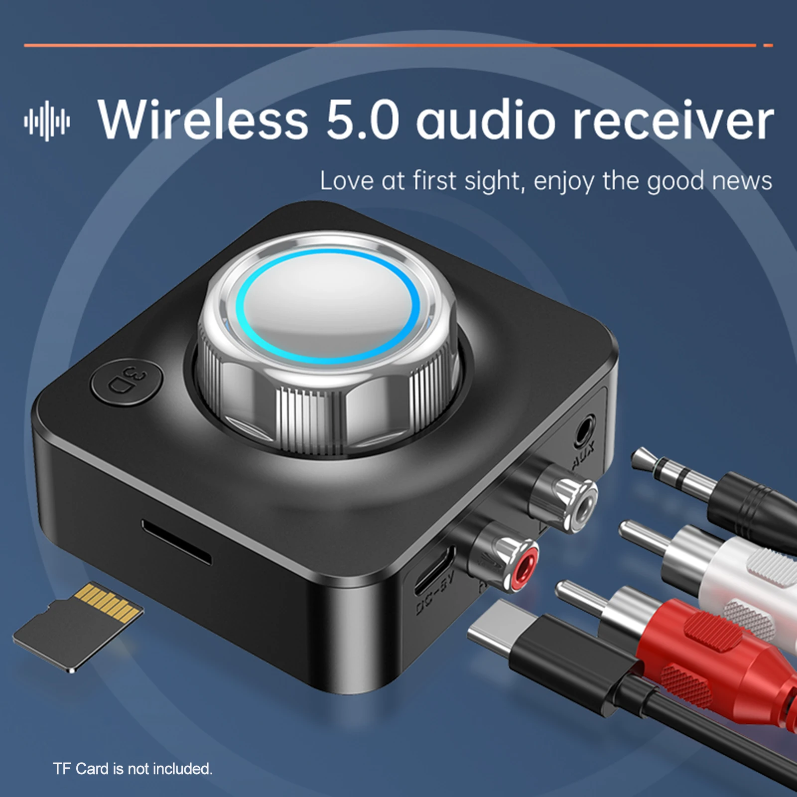 Portable C39 BT 5.0 Wireless Audio Receiver 3.5mm AUX Jack Home Adapter Dual Channel Connection For Car Kit Wired Speaker | Электроника