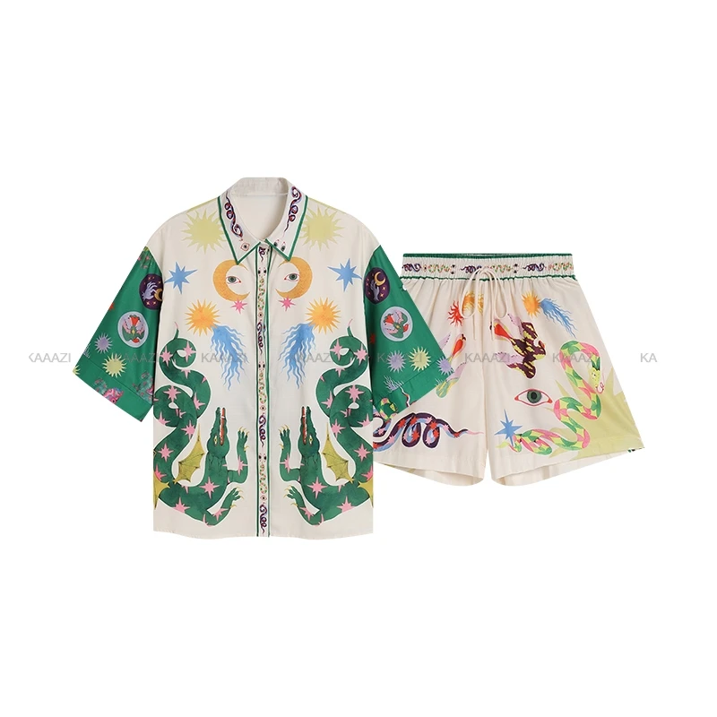 Трендовая блузка с коротким рукавом рубашка женские повседневные пляжные