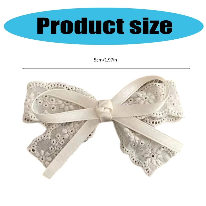 652F Кружевная заколка с плоским зажимом в стиле Cottagecore 2000-х годов для головных