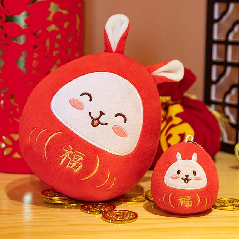 

Chinese Zodiac Fortuna Rabbit New Year Tang Suit cute Rabbit Home Decor Stuffed Toy Creative New Year Special Gift For Kids