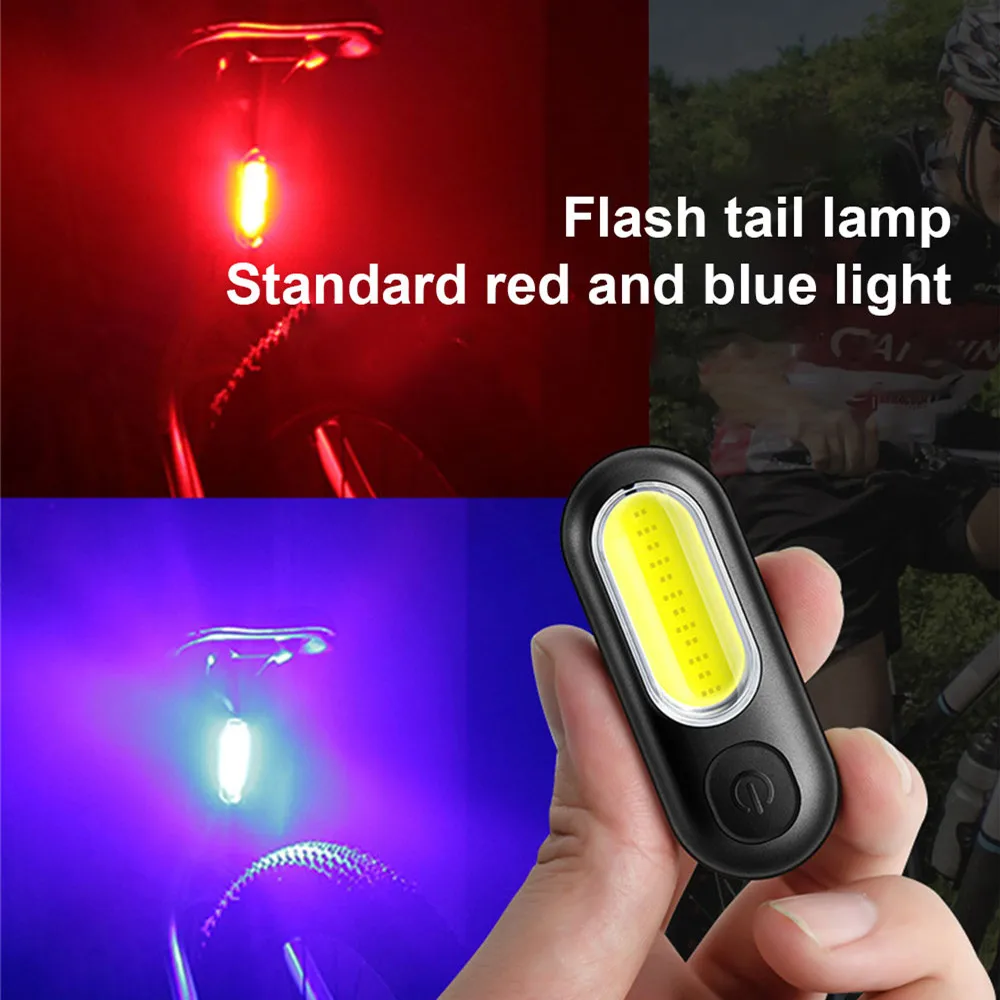 

Велосипесветильник задний фонарь COB, ярсветильник красный и синий двухцветный фонарь, USB зарядка, мигающий Предупреждение светильник, ночно...