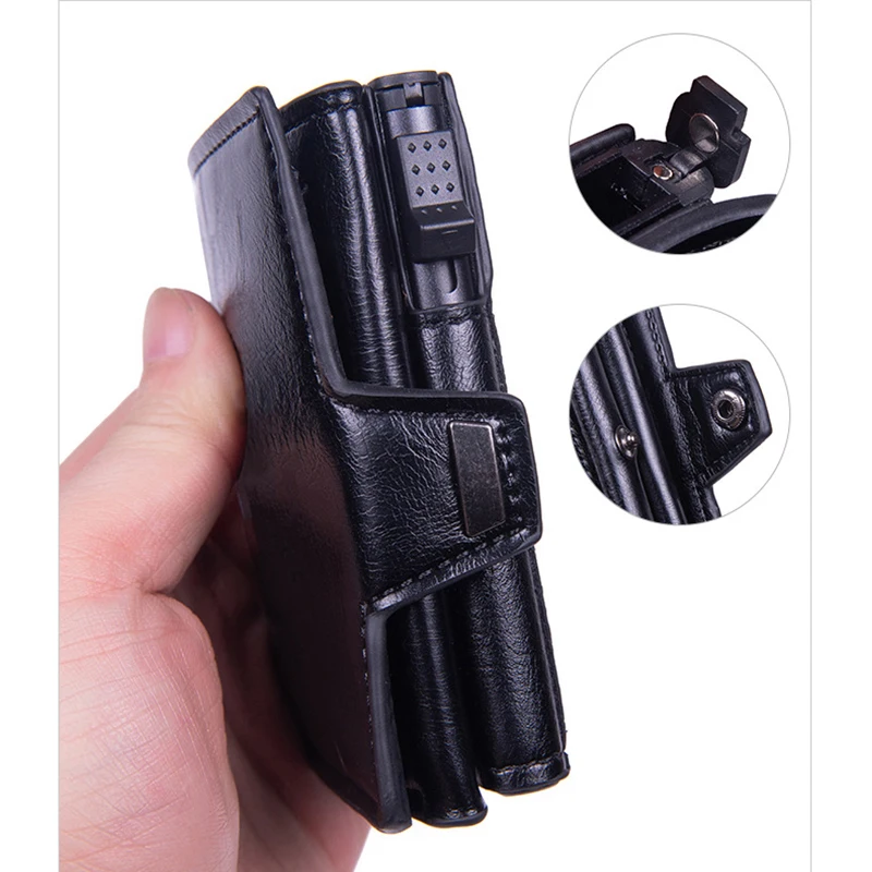 Фото Новые мужские кошельки для карт RFID, маленькие кошельки для карт, новый мини-мужской кошелек, высококачественный зажим для карт, чехол-держатель, короткие мужские кошельки №5