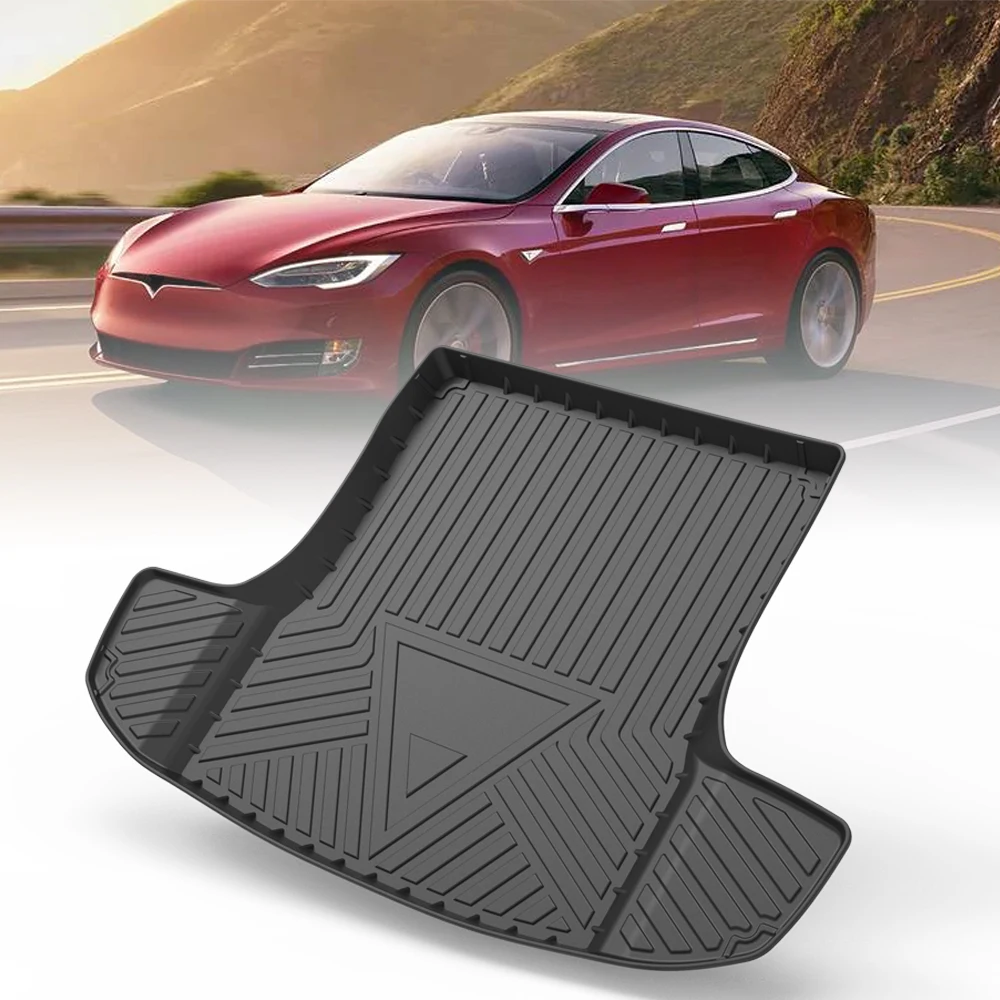 

TPE Car Trunk Mat For Tesla Model S 2016 2017 2018 (April 2016 or later) Custom Waterproof Protective Rubber Car Mats