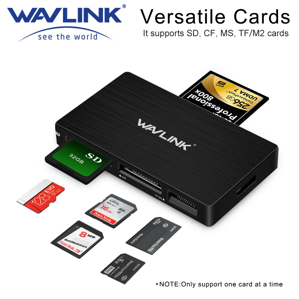 

Wavlink Sd Card Reader Memory Super Speed All in 1 4 Port USB 3.0 TF CF MS SDHC M2 Adapter Laptop Accessories Windows Mac