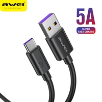 awei cl 110t usb type c cable 5a mobile phone cables usb c cable 1m fast charging cord cell phone for huawei samsung xiaomi