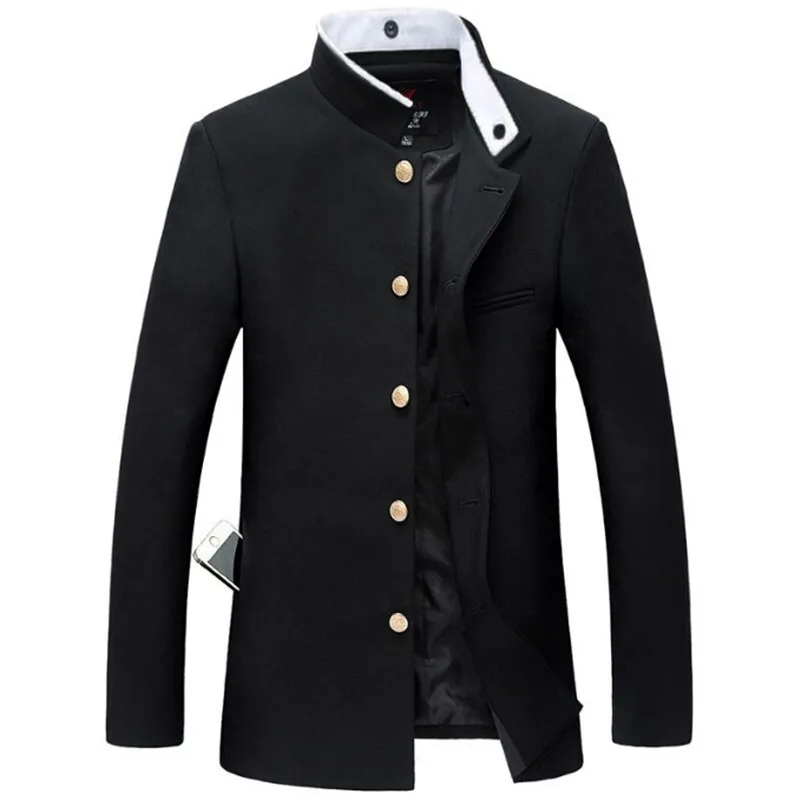 

Tunic College Blazer Coat Breasted Black Slim Japanese Men Uniform Single New2022 School Jacket
