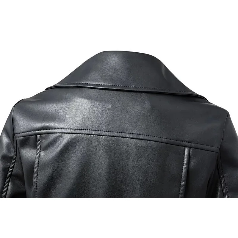Coat High Waist Motorcycle Leather Jacket Short of Breath Slim Leather Jacket  Vintage  Faux Leather  Women Ceketler Manteau