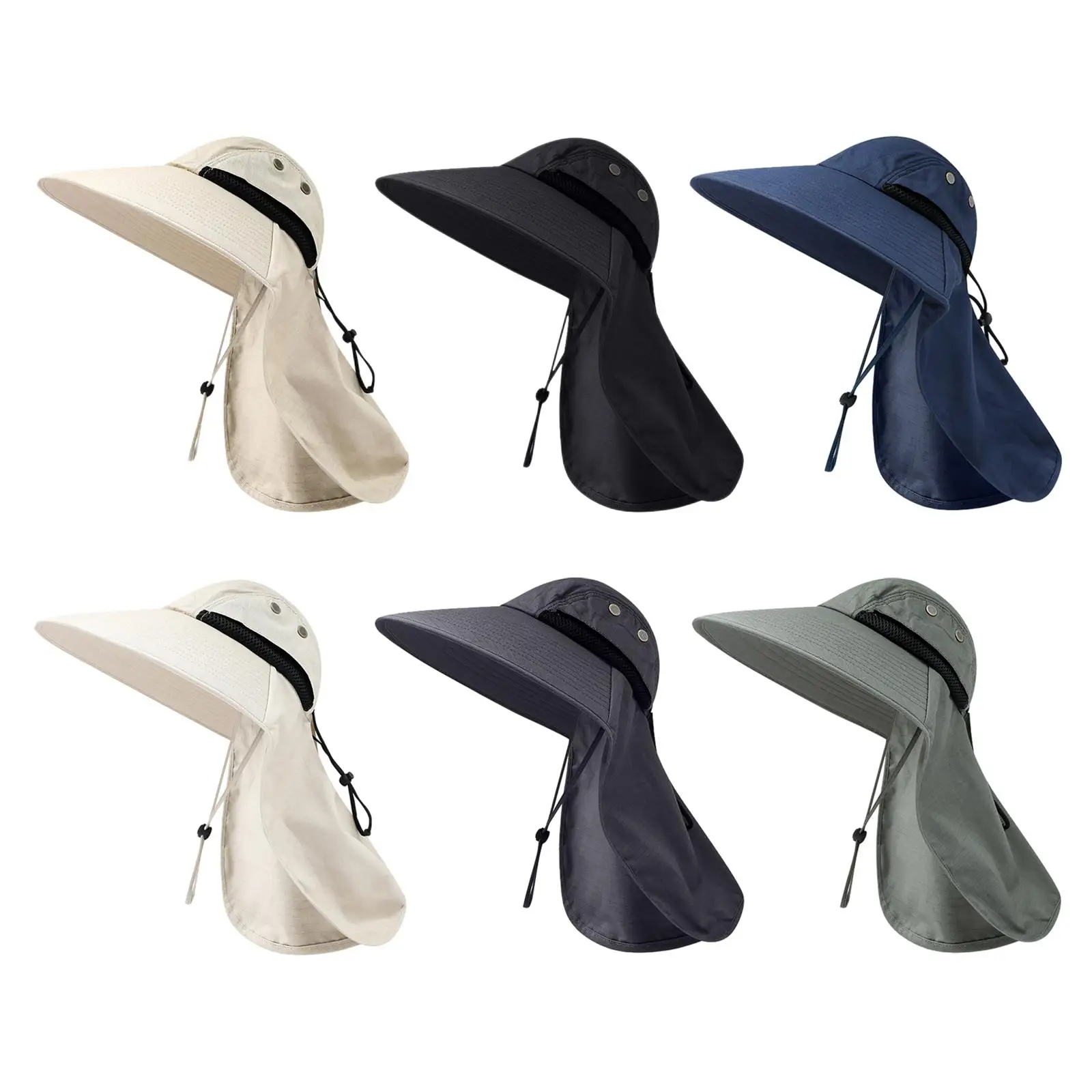 

Wide Brim Sun Hat with Neck Flap Breathable Windproof Fishing Hat Hiking Hat for Lawn Field Work Gardening Hiking Beach Camping