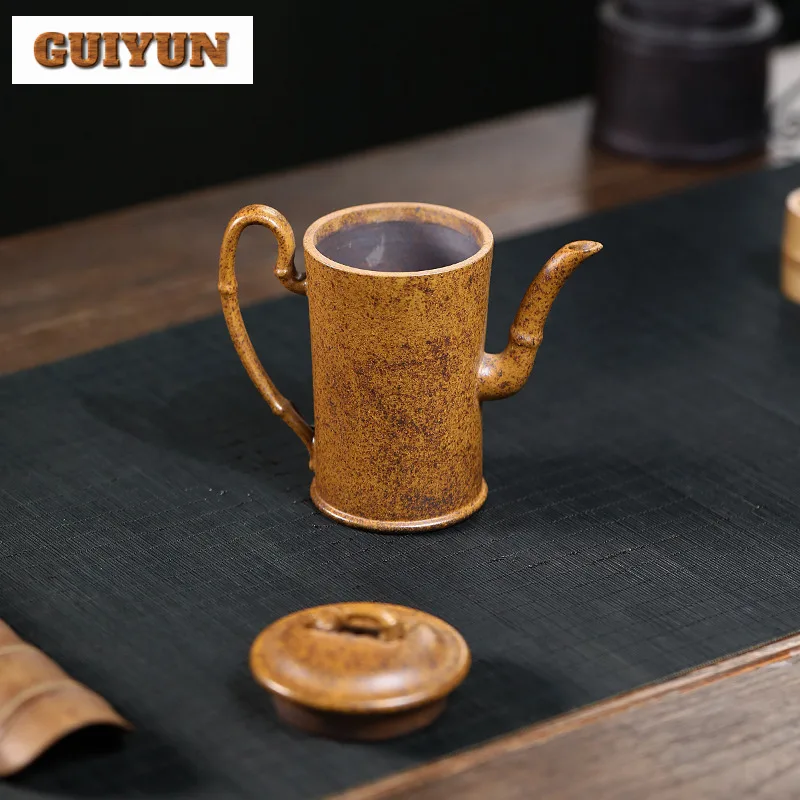 150 мл Элегантные фиолетовые глиняные чайники Исин бамбуковая трубка ручной