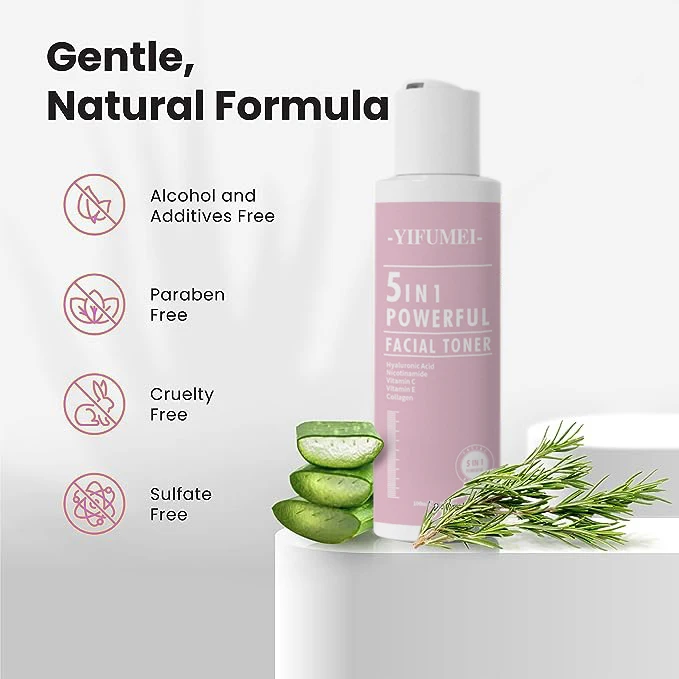 Фото 5 в 1, веганский увлажняющий увлажняющий крем против старения, осветляющий, укрепляющий, чувствительный к коже, витамин С, тоник для лица для сухой кожи №4