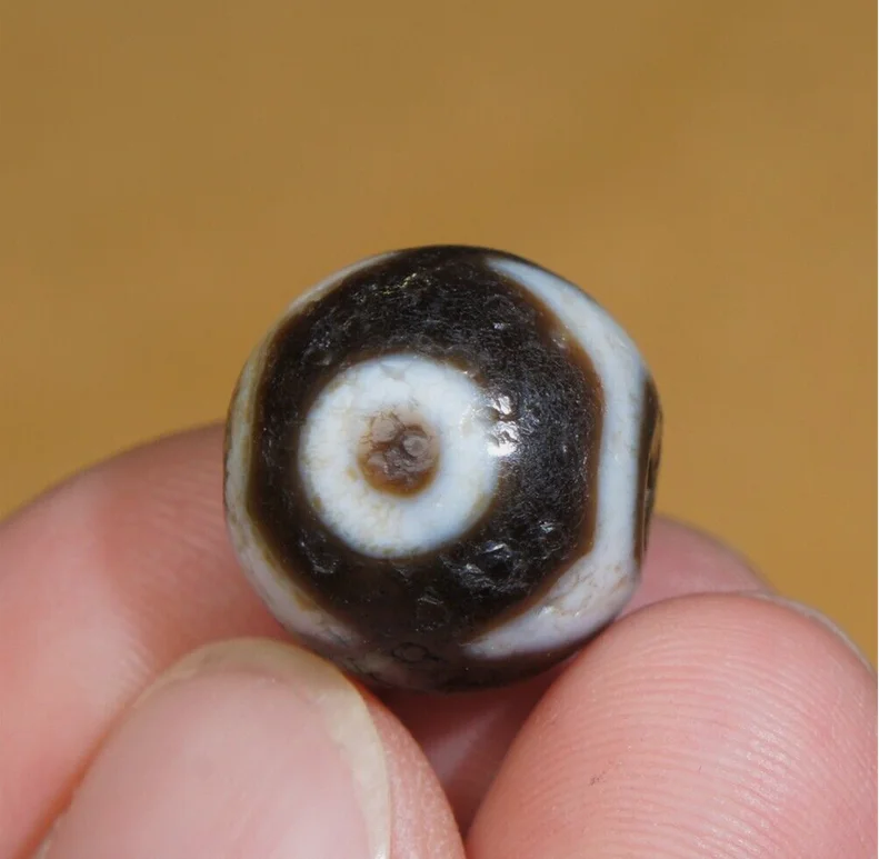 Гималайские тибетские бусины Дзи старый агат 3-глазный тотем амулет кулон GZI