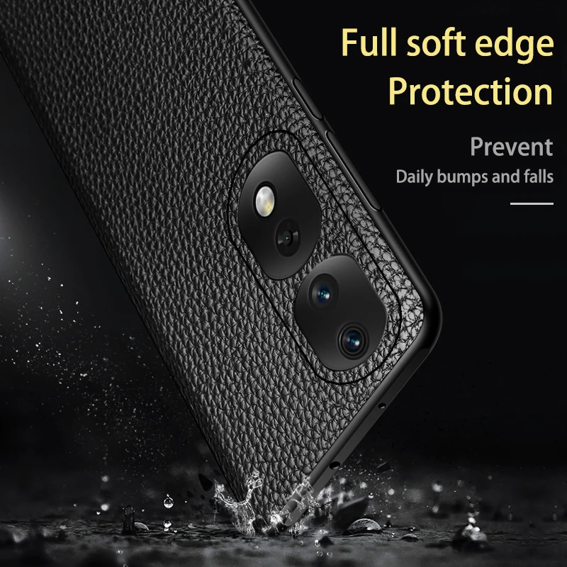 Leather phone case for Honor 80 Pro Full protective Lychee print phone case For honor 80SE 70 60 50 Pro plus back cover enlarge